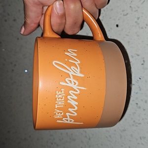 HEY THERE 🎃 PUMPKIN STONEWARE COFFEE MUG
